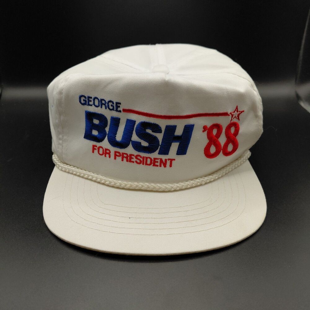 Vintage Youngan Headwear, George Bush '88 For President Hat White Snapback